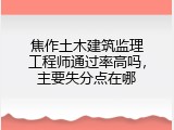 焦作土木建筑监理工程师通过率高吗，主要失分点在哪