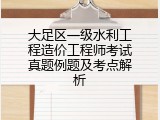 大足区一级水利工程造价工程师考试真题例题及考点解析