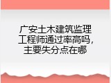 广安土木建筑监理工程师通过率高吗，主要失分点在哪