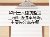 泸州土木建筑监理工程师通过率高吗，主要失分点在哪