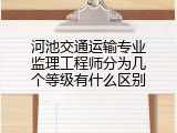 河池交通运输专业监理工程师分为几个等级有什么区别