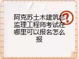 阿克苏土木建筑总监理工程师考试在哪里可以报名怎么报