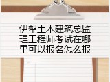伊犁土木建筑总监理工程师考试在哪里可以报名怎么报