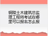 铜陵土木建筑总监理工程师考试在哪里可以报名怎么报