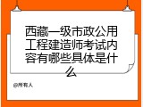 西藏一级市政公用工程建造师考试内容有哪些具体是什么