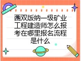 西双版纳一级矿业工程建造师怎么报考在哪里报名流程是什么