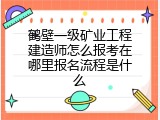 鹤壁一级矿业工程建造师怎么报考在哪里报名流程是什么