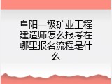 阜阳一级矿业工程建造师怎么报考在哪里报名流程是什么