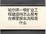 哈尔滨一级矿业工程建造师怎么报考在哪里报名流程是什么