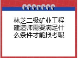 林芝二级矿业工程建造师需要满足什么条件才能报考呢
