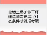 盐城二级矿业工程建造师需要满足什么条件才能报考呢