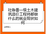 吐鲁番一级土木建筑造价工程师都做什么的就业现状如何