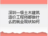 深圳一级土木建筑造价工程师都做什么的就业现状如何