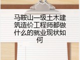 马鞍山一级土木建筑造价工程师都做什么的就业现状如何