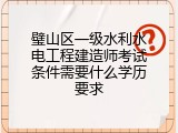 璧山区一级水利水电工程建造师考试条件需要什么学历要求