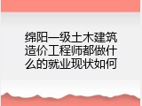 绵阳一级土木建筑造价工程师都做什么的就业现状如何