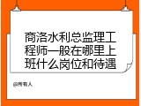商洛水利总监理工程师一般在哪里上班什么岗位和待遇