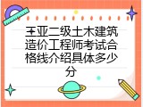 三亚二级土木建筑造价工程师考试合格线介绍具体多少分