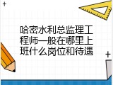 哈密水利总监理工程师一般在哪里上班什么岗位和待遇