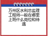 万州区水利总监理工程师一般在哪里上班什么岗位和待遇