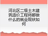 河北区二级土木建筑造价工程师都做什么的就业现状如何