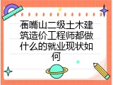 石嘴山二级土木建筑造价工程师都做什么的就业现状如何