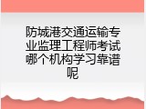 防城港交通运输专业监理工程师考试哪个机构学习靠谱呢