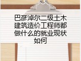 巴彦淖尔二级土木建筑造价工程师都做什么的就业现状如何