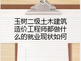 玉树二级土木建筑造价工程师都做什么的就业现状如何