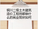 铜川二级土木建筑造价工程师都做什么的就业现状如何