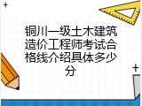 铜川一级土木建筑造价工程师考试合格线介绍具体多少分