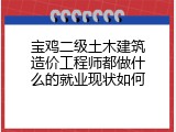 宝鸡二级土木建筑造价工程师都做什么的就业现状如何
