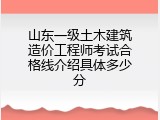 山东一级土木建筑造价工程师考试合格线介绍具体多少分