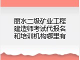 丽水二级矿业工程建造师考试代报名和培训机构哪里有