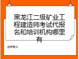 黑龙江二级矿业工程建造师考试代报名和培训机构哪里有