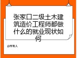 张家口二级土木建筑造价工程师都做什么的就业现状如何