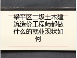 梁平区二级土木建筑造价工程师都做什么的就业现状如何