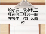 哈尔滨一级水利工程造价工程师一般在哪里工作什么岗位