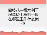 攀枝花一级水利工程造价工程师一般在哪里工作什么岗位