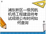浦东新区一级民航机场工程建造师考试成绩公布时间如何查询
