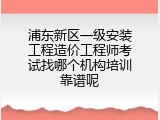 浦东新区一级安装工程造价工程师考试找哪个机构培训靠谱呢