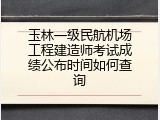 玉林一级民航机场工程建造师考试成绩公布时间如何查询