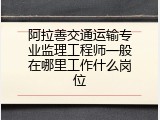 阿拉善交通运输专业监理工程师一般在哪里工作什么岗位
