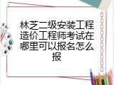 林芝二级安装工程造价工程师考试在哪里可以报名怎么报