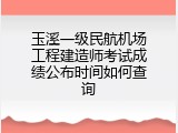 玉溪一级民航机场工程建造师考试成绩公布时间如何查询