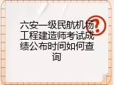 六安一级民航机场工程建造师考试成绩公布时间如何查询
