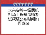 大兴安岭一级民航机场工程建造师考试成绩公布时间如何查询