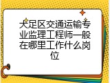 大足区交通运输专业监理工程师一般在哪里工作什么岗位
