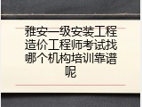 雅安一级安装工程造价工程师考试找哪个机构培训靠谱呢