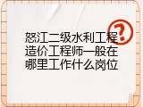 怒江二级水利工程造价工程师一般在哪里工作什么岗位